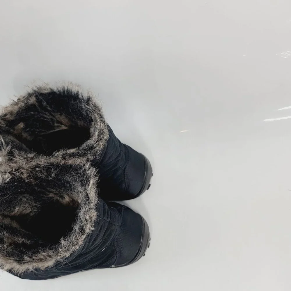 Columbia Women's Black Minx‎ Shorty III Leather Fur Ankle Winter Boots Size 7